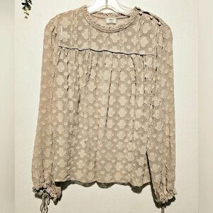 Wilfred Aritzia Lourdes Lace Long Sleeve Blouse Pastel Shade Sz Small